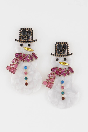 Crystal Snowman Earrings