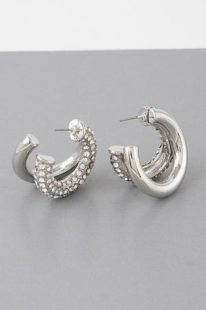 Jeweled Split Hoop Earrings