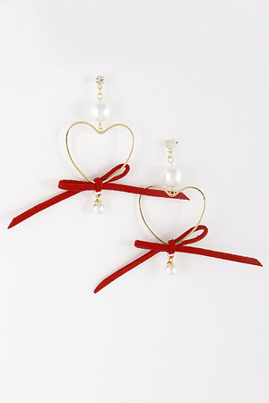 Heart & Ribbon Lovely Earrings 7LCC3