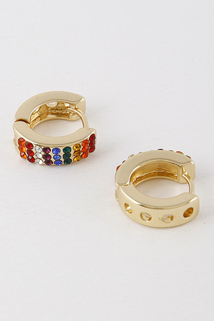 Multi Row Rhinestone Hoop Studs 9EBA4