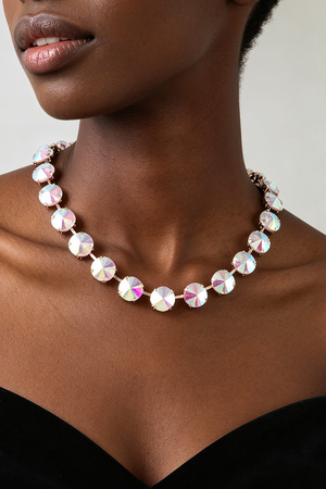 Multi Crystal Color Charm Necklace
