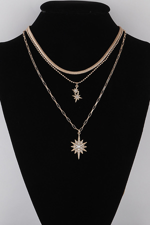 Jeweled Shining Stars Necklace