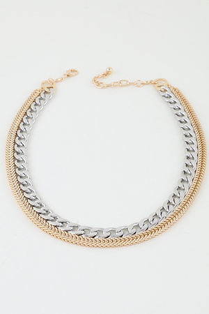 Double Curb Chain Necklace