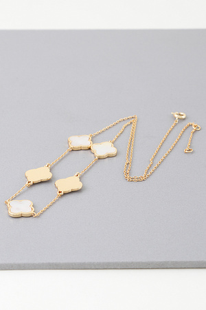 Two Toned Clover Charm Necklace