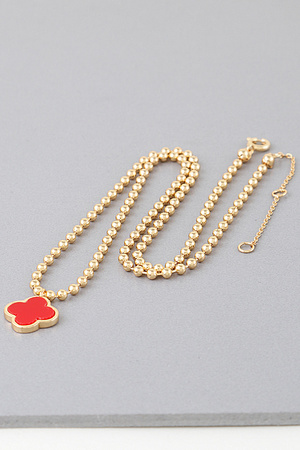 Modern Clover Charm Beaded Necklace