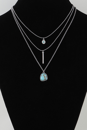 Modern Triple Pendant Chain Necklace