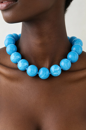 Classic Marble Stone Beaded Necklace