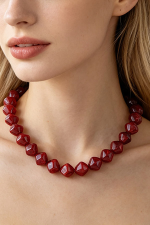 Multi Abstract Crystal Beaded Necklace