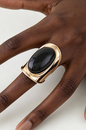 Bold Oval Resin Gemstone Statement Ring
