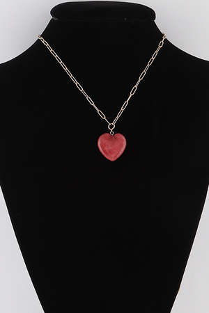 Heart Stone Chain Necklace