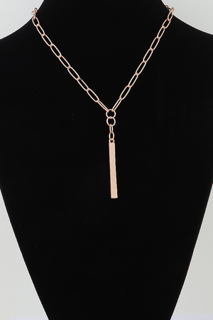 Minimal Bar Drop Link Chain Necklace