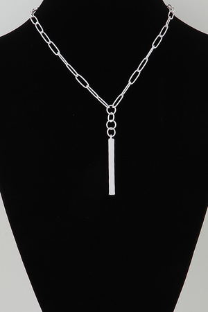 Minimal Bar Drop Link Chain Necklace