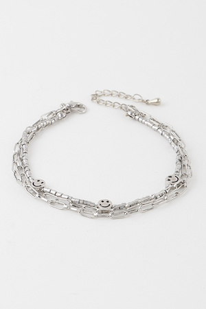 Multi Chain Smile Face Bracelet