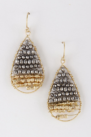 Teardrop Earrings With Stone Bead Details 8ABB2