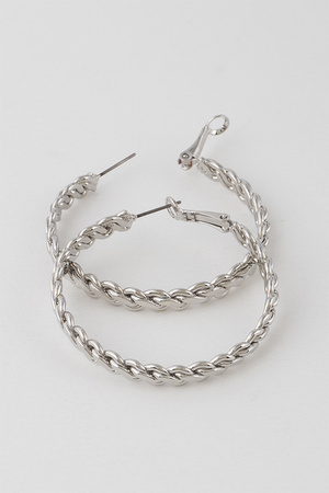 Braided Chain Hoop Earrings