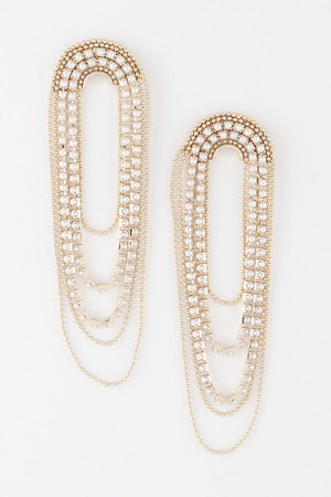 Rhinestone Bead Drop Earrings