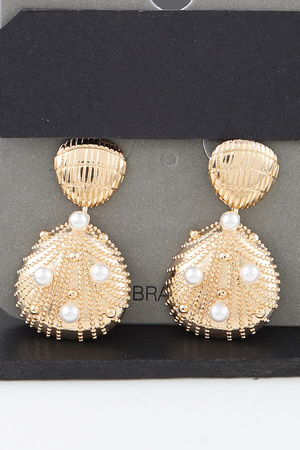 Pearled Seashell Drop Earrings
