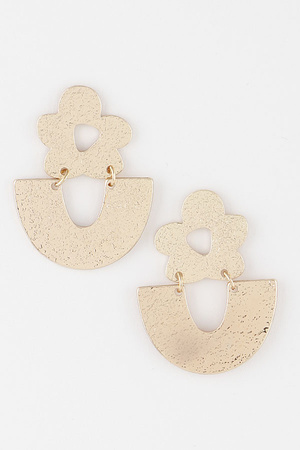 Hammered Flower Arch Earrings