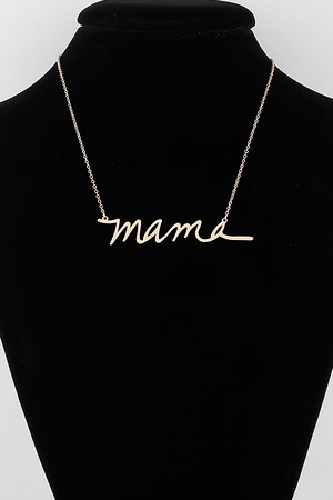 MAMA Script Necklace