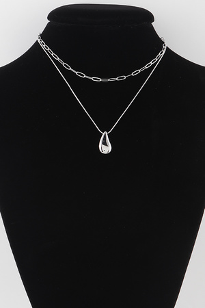 Shiny Teardrop Chain Necklace