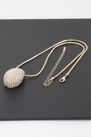 Jeweled Teardrop Chain Necklace