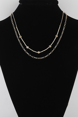 Double Layered Smile Face Charm Necklace