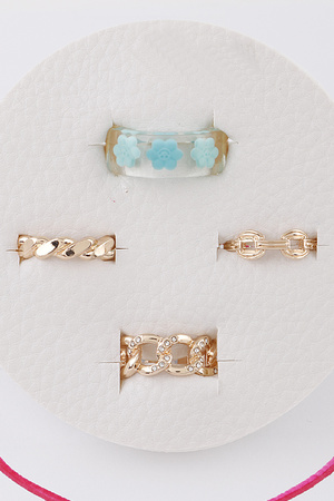 Flower N Chain Rings Set