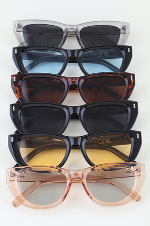 Two Sided Sharp Cateye Drop Sunglasses
