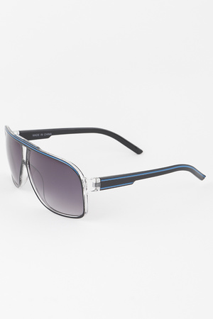 Modern Straight Aviator Sunglasses