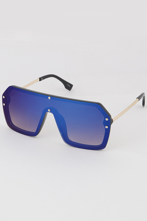 Exposed Lens Shield Sunglasses