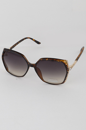 Jewel Accented Rectangular Sunglasses