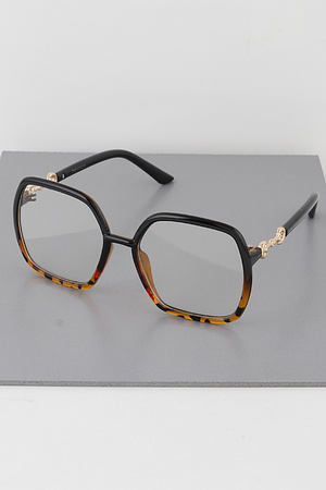 Chain Link Detailed Square Glasses