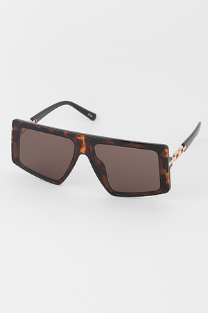 Retro Straight Browline Sunglasses