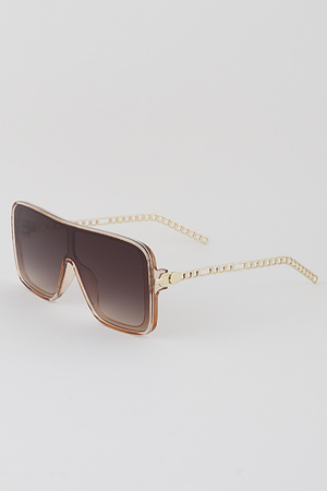 Link Chain Shield Sunglasses