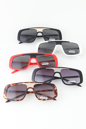 Slim Metal Plate UV Protected Gradient Sunglasses