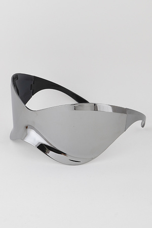 Shiny Metal Shield Sunglasses