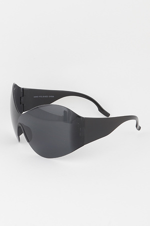 Rimless Curved Wave Sunglasses
