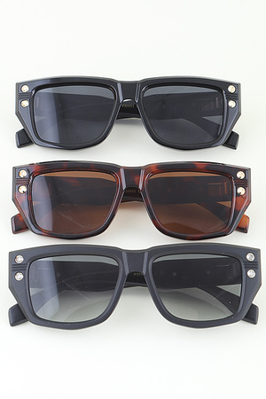 Double Bolted Block Wayfarer Sunglasses