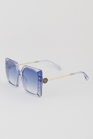 Side Bead Square Sunglasses