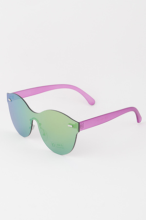 Rimless Wavy Tinted Sunglasses