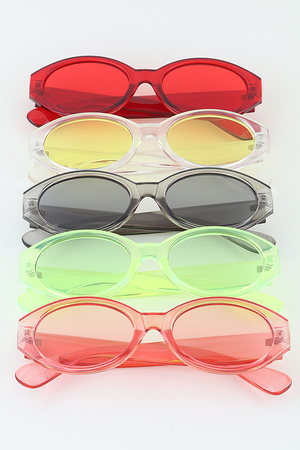Bright Transparent Oval Sunglasses