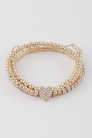 Bejeweled Heart Beaded Bracelets