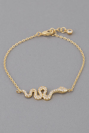 Rhinestone Snake Pendant Bracelet