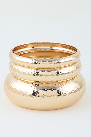 Hammered Shiny Modern Cuff Bracelet