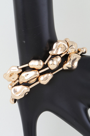 Abstract Stone Tube Beaded Bracelet