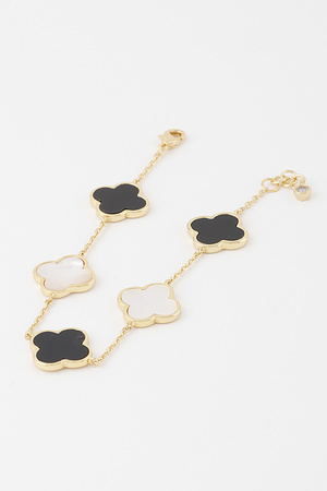 Multi Clover Charms Chain Bracelet