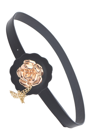 Chain Dangle Rose Charm Belt