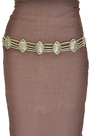 Medallion Bar Chain Linked Belt