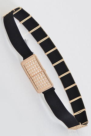 Belt With Multiple Bars And Square Buckle