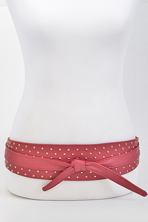 Studded Belt With Ribbon Attachment